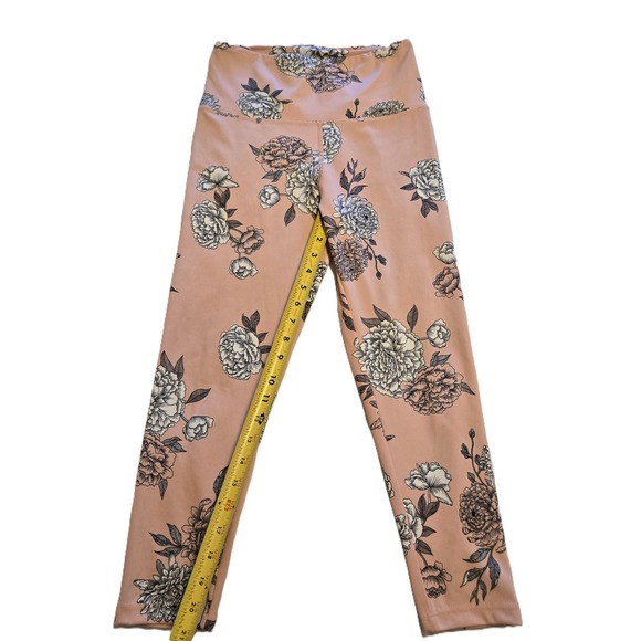Kay Unger Floral Print Leggings Activewear Athletic Workout Yoga Pants Medium - Picture 4 of 6